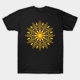 Elegant Mandala Art With Gold Colors T-Shirt